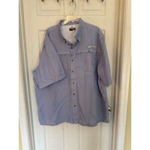Habit Blue & White Gingham Sun Resistant Vented Fishing Shirt Size 2XL
